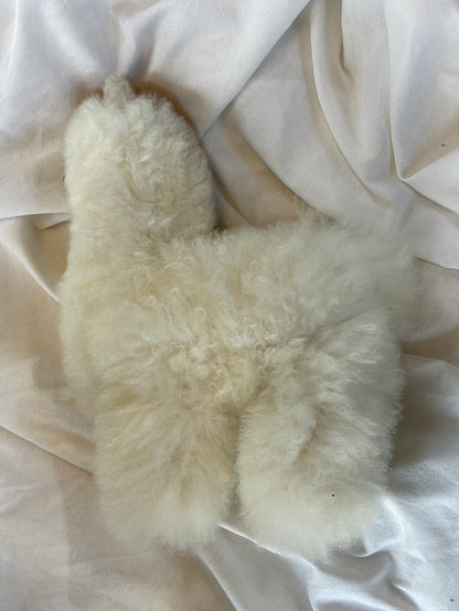 White with Brown large Alpaca doll