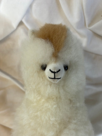 White with Brown large Alpaca doll
